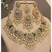 India Art Ethnic Kundan Stone Beaded And Pearl Necklace Set
