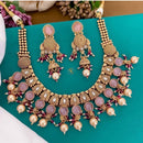 India Art Ethnic Pota Stone Beaded And Pearl Necklace Set