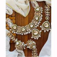India Art Ethnic Kundan Stone Beaded And Pearl Necklace Set