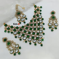 India Art Ethnic Kundan Stone Beaded And Pearl Meenakari Necklace Set