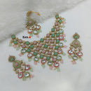 India Art Ethnic Kundan Stone Beaded And Pearl Meenakari Necklace Set