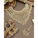 India Art Ethnic Kundan Stone Beaded And Pearl Necklace Set