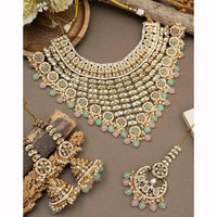 India Art Ethnic Kundan Stone Beaded And Pearl Necklace Set