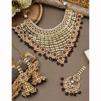India Art Ethnic Kundan Stone Beaded And Pearl Necklace Set