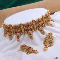 India Art Ethnic Pota Stone Choker Necklace Set
