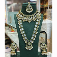 India Art Heritage Style Kundan Beads And Pearl Double Layer Long Necklace Set