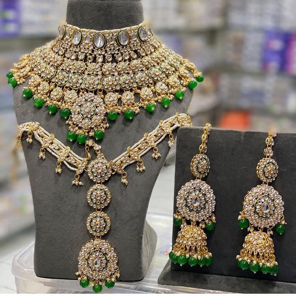 India Art Ethnic Kundan Stone Beaded And Pearl Necklace Set