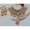 India Art Ethnic Kundan Stone Beaded And Pearl Necklace Set