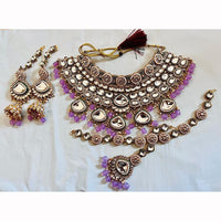 India Art Ethnic Kundan Stone Beaded And Pearl Necklace Set