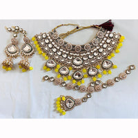 India Art Ethnic Kundan Stone Beaded And Pearl Necklace Set
