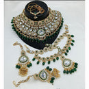 India Art Royal Kundan Stone And Pearl Meenakari Semi Bridal Necklace set