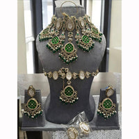 India Art Royal Kundan Stone And Pearl Semi Bridal Necklace set