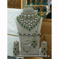 India Art Royal Kundan Stone And Pearl Semi Bridal Necklace set