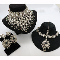 India Art Royal Kundan Stone And Pearl Semi Bridal Necklace set