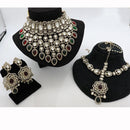 India Art Royal Kundan Stone And Pearl Semi Bridal Necklace set