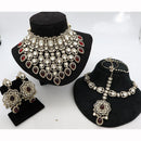 India Art Royal Kundan Stone And Pearl Semi Bridal Necklace set