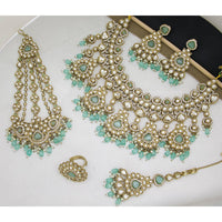 India Art Heritage Glow Pota Stone Pearl And Beaded Necklace Set