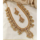 India Art Heritage Glow Pota Stone And Pearl Long Necklace Set