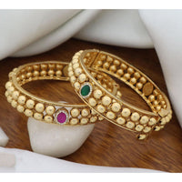 India Art Royal Pota Stone Openable Bangles Set