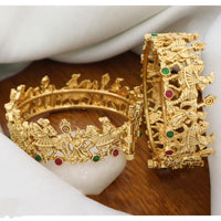 India Art Royal Pota Stone Openable Bangles Set