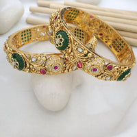 India Art Royal Pota Stone Openable Bangles Set