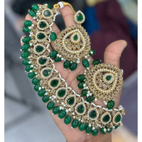 India Art Elegant Crystal Stone Pearl And Beads Designer Necklace Set