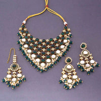 India Art Royal Kundan Stone Pearl And Beads Designer Necklace Set