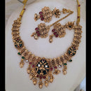 India Art Ethnic Pota Stone Pearl And Beads Necklace Set