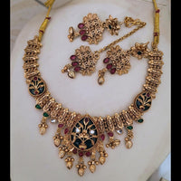India Art Ethnic Pota Stone Pearl And Beads Necklace Set