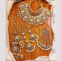 India Art Gold Plated Kundan Stone And Meenakari Beads Bridal Set