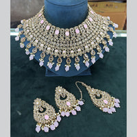 India Art Elegant Crystal Stone And Beads Choker Neckalce Set
