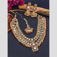 Sai Fashion Elegant Kundan Stone And Beads Necklace Set