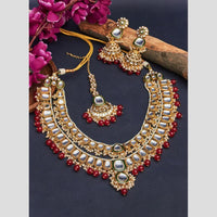 Sai Fashion Elegant Kundan Stone And Beads Necklace Set