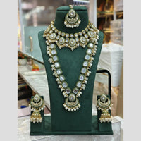 Sai Fashion Royal Kundan Stone And Beads Double Necklace Set