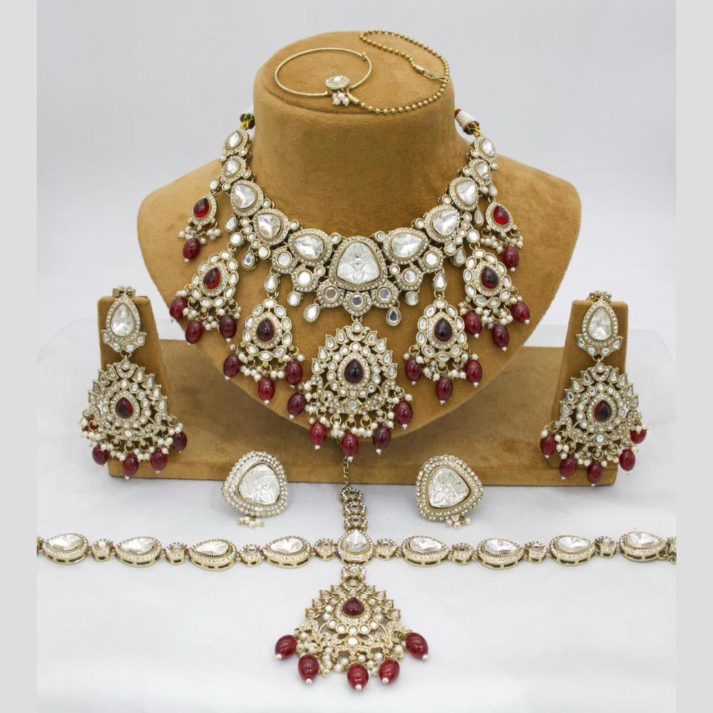 Sai Fashion Designer Kundan And Beads Semi-Bridal Necklace Set