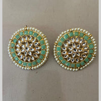 India Arts Pota Stone And Pearl Classic Stud Earrings (Pack of 3) (Pack of 3)