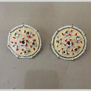 India Arts Meenakari Kundan Stone And Pearl Classic Stud Earrings (Pack of 3) (Pack of 3)