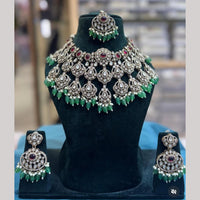 India Art Premium Pota Stone And Beads Traditional Necklace Set