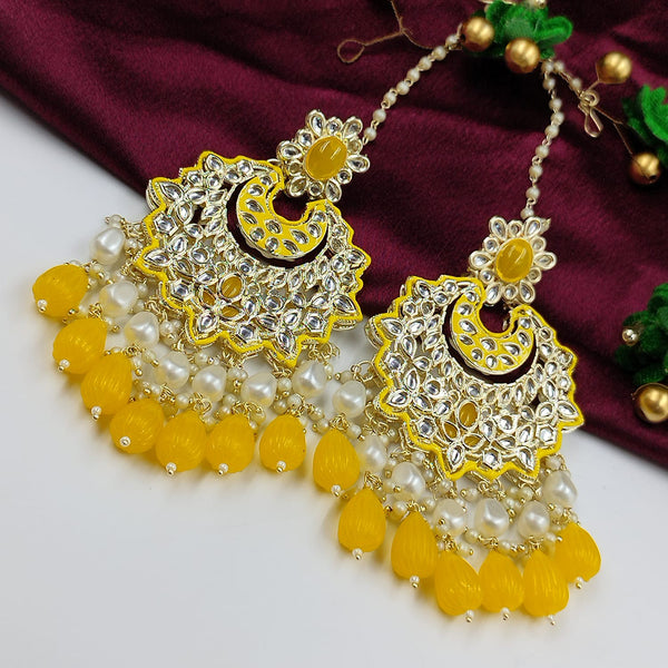 Pooja Bangles Gold Plated Kundan Stone Kanchain Earrings