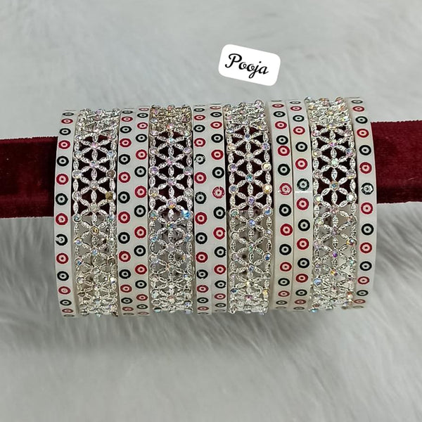 Pooja Bangles Silver Plated AD Bangles Set