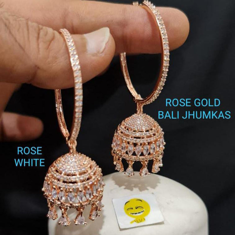 Pooja Bangles Rose Gold Plated Jhumki Earrings