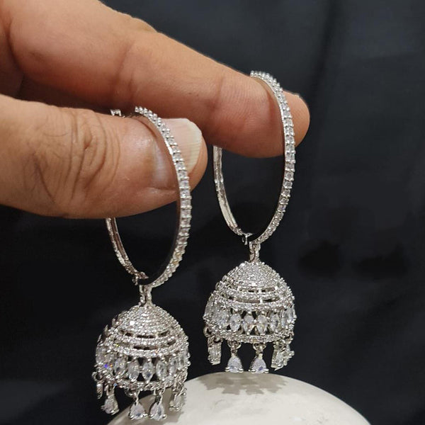 Pooja Bangles Silver Plated Jhumki Earrings