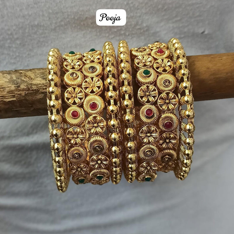 Pooja Bangles Gold Plated Bangle Set