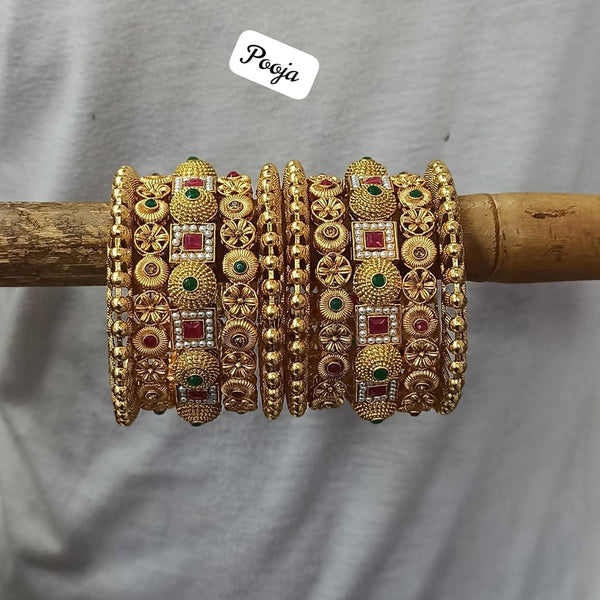 Pooja Bangles Gold Plated Bangle Set