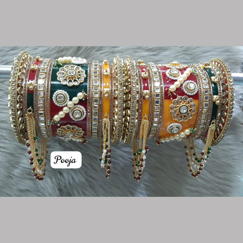 Pooja Bangles Gold Plated Bangle Set