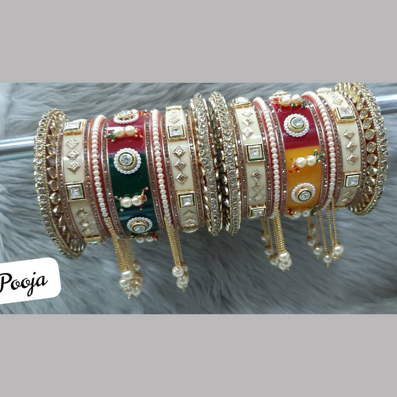 Pooja Bangles Gold Plated Bangle Set