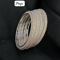 Pooja Bangles Silver Plated Bangle Set