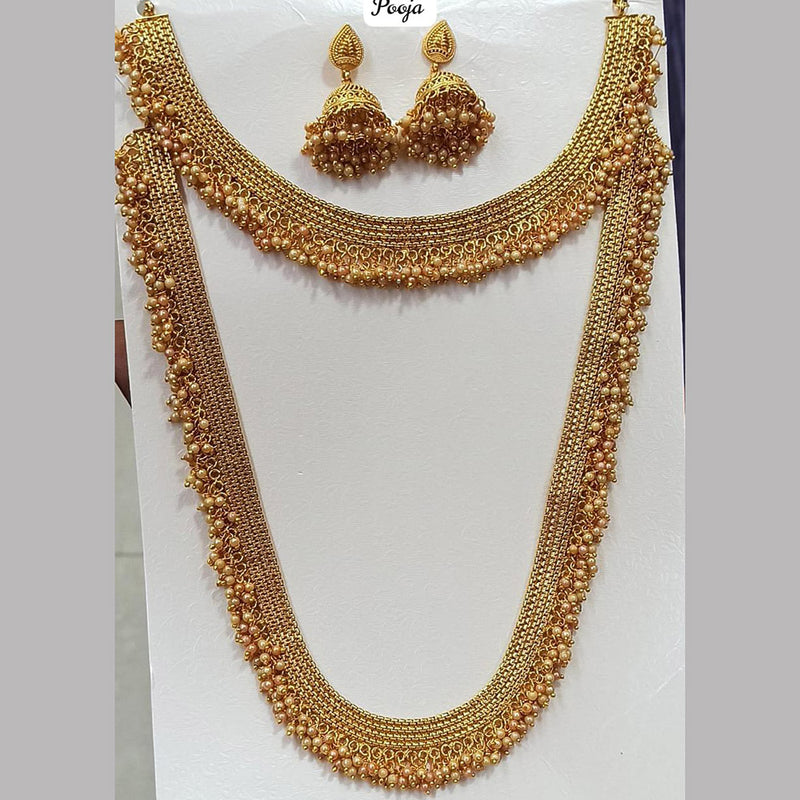 Pooja Bangles Gold Plated Double Necklace Set