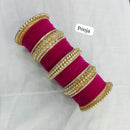 Pooja Bangles Gold Plated Velvet Bangles Set