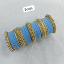 Pooja Bangles Gold Plated Velvet Bangles Set